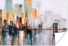 MuchoWow® Poster Ölgemälde - Skyline - Abstrakt 120x80 cm - Produktbild-Vorschau 1