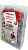 A clear plastic box containing Fischer DUOPOWER wall plugs, with a marketing label on the front. Náhľad obrázku produktu