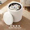 Pouf contenitore HOMCOM con coperchio reversibile, bianco Anteprima dell’immagine prodotto 2