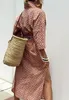 ASKSA Femme Eté Vintage Bouton Bas Robe Chemise Manches Voir les images du produit 4