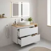 RODAN | Mobile Sotto Lavabo - Bianco e Marrone - 100 cm - Anteprima dell’immagine prodotto 3