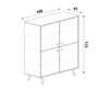 A line drawing of a white cabinet with dimensions indicated. Podgląd zdjęcia produktu