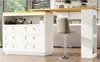 Bartisch ausziehbar 138-203cm, 360° drehbarer Stehtisch mit Produktbild-Vorschau 6