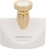 A close-up, front-facing view of a white and gold perfume bottle. Náhled obrázku produktu