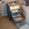 LVSOMT Nachttisch mit Geheimfach und LED, Drahtloses Laden, Produktbild-Vorschau 1