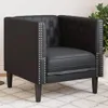 vidaXL Kreslo Chesterfield čierna Imitácia kože Náhľad obrázku produktu 2