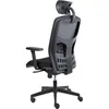 A black office chair shown from the side. Produktbild-Vorschau