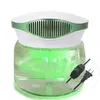 A product shot of an air purifier with a clear water tank and green LED lighting. Produktbild-Vorschau