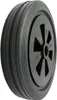 A black rubber wheel with a black plastic rim is shown against a white background. Produktbild-Vorschau