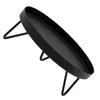 A black oval tray with three legs, shown from a diagonal angle against a white background. Voir les images du produit