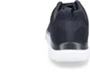 The back view of a navy blue sneaker with a white sole, isolated on a white background. Produktbild-Vorschau