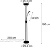 Moderne Stehleuchte Messing mit Leselampe inkl  LED Dim To Produktbild-Vorschau 4