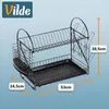 Vilde | Odkapávač na riad s odkvapkávačom - Čierny - Stojan Náhľad obrázku produktu 6