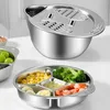 Reiswaschschüssel Edelstahl mit Gemüseeinsatz, kleines Produktbild-Vorschau 2