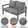 Merax Gartenlounge Set 4-tlg. Balkonmöbel Set mit Kissen Produktbild-Vorschau 4