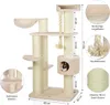 Kratzbaum XXL Brockville · beige · ca. 130 x 88 x 163 cm Produktbild-Vorschau 2