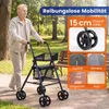 COSTWAY Rollator faltbar & leicht mit Sitz, 2in1 Rollstuhl Produktbild-Vorschau 7