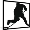 MuchoWow® Gerahmtes Poster Ein dribbelnder Eishockeyspieler Produktbild-Vorschau 1