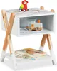 Relaxdays Nachttisch Kinder, offenes Fach, Teddy-Design, Produktbild-Vorschau 1