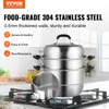 VEVOR 28cm parný hrniec z nehrdzavejúcej ocele so sklenenou Náhľad obrázku produktu 2