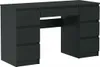VBChome Schreibtisch 130 x 50 x 76 cm Schwarz Schreibtisch Produktbild-Vorschau 1