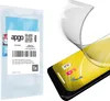 A product shot showing a hydrogel screen protector and a smartphone. Produktbild-Vorschau