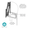 Diagram of a motorized TV wall mount with feature callouts. Podgląd zdjęcia produktu