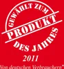 A red background with a circular stamp-like graphic containing text indicating an award. Náhľad obrázku produktu