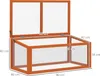 A wooden and polycarbonate cold frame greenhouse with dimensions indicated by measurement lines and text. Produktbild-Vorschau