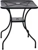 A square outdoor table with a glass top and black metal legs. Náhled obrázku produktu