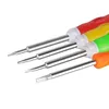 A close-up view of the tips of several screwdrivers with colorful handles, arranged diagonally against a white background. Produktbild-Vorschau