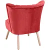 Sessel Kadisha Bezug Samtvelours Buche natur / rot 21102 Produktbild-Vorschau 3