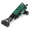 A green and black foldable stroller is shown on a white background. Produktbild-Vorschau