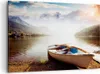 Bild auf Leinwand - Leinwandbild - Berge See Boot - Produktbild-Vorschau 1