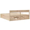 A wooden bed frame with drawers, shown from the side against a white background. Produktbild-Vorschau