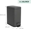 Relaxdays Mülleimer Bad, 5 l, Kosmetikeimer mit Soft-Close, Produktbild-Vorschau 4