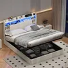 ProximaX  Stauraumbett 160x200 cm Beige Leinen mit Produktbild-Vorschau 1
