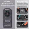 A marketing image showcasing a music box machine with its features and benefits. Produktbild-Vorschau