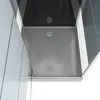 A close-up view of a shower tray and part of the shower enclosure. Produktbild-Vorschau