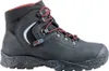 A black work boot with red laces and red lining, shown from the side against a white background. Produktbild-Vorschau