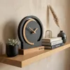 Modern standuhr tischuhr klein aus Holz Eiche Wohnzimmer Produktbild-Vorschau 6