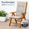 BURI 2x Hochlehner Auflage 117x49x6 cm - wetterfeste Produktbild-Vorschau 3