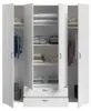Armoire Parisot Daily, 4 portes, blanche, 160 x 185 cm Voir les images du produit 2