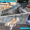 A collage showing a dog using a ramp to get into a car, and another dog jumping, with highlighted joints. Produktbild-Vorschau