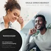A split image showing two people on phone calls, with a close-up of a product detail. Produktbild-Vorschau
