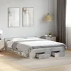 Möbel Bettgestell mit Schubladen Betongrau 160x200 cm Produktbild-Vorschau 3