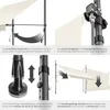 A collage of four images showing different features and details of a retractable awning. Náhled obrázku produktu