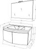 Mobile bagno 80cm con frontale curvo e due ante bianco Anteprima dell’immagine prodotto 6