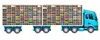 Modellauto-Regal für 160 Autos 1:64 – 2 Wandregale als Setzkasten für Spielzeugautos, Lkw-Motiv, Blau, Birken-Sperrholz – im eingerichteten Kinderzimmer Produktbild-Vorschau