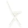 A white folding chair is shown from the side against a white background. Produktbild-Vorschau